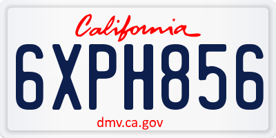 CA license plate 6XPH856