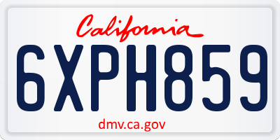 CA license plate 6XPH859