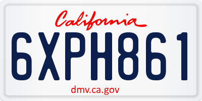 CA license plate 6XPH861