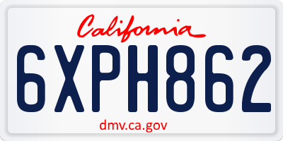 CA license plate 6XPH862