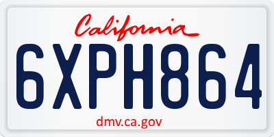 CA license plate 6XPH864