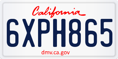 CA license plate 6XPH865