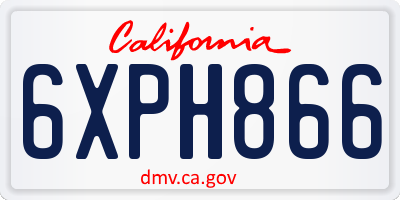 CA license plate 6XPH866