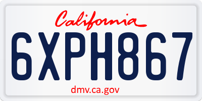 CA license plate 6XPH867