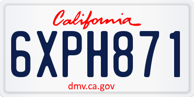 CA license plate 6XPH871