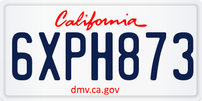 CA license plate 6XPH873