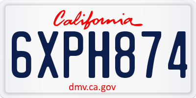 CA license plate 6XPH874