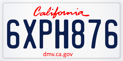 CA license plate 6XPH876