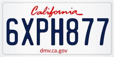 CA license plate 6XPH877