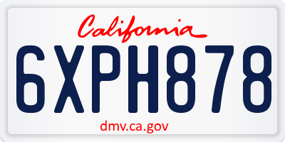 CA license plate 6XPH878