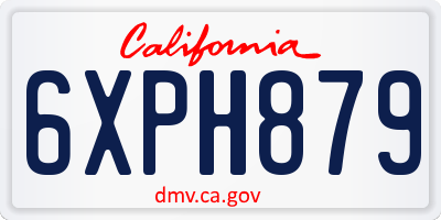 CA license plate 6XPH879