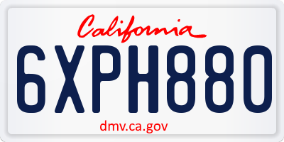CA license plate 6XPH880