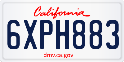 CA license plate 6XPH883