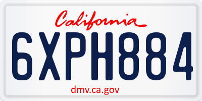 CA license plate 6XPH884