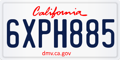 CA license plate 6XPH885