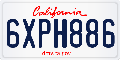 CA license plate 6XPH886