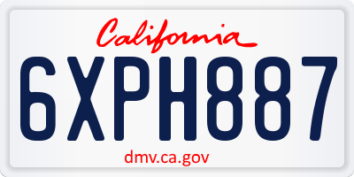 CA license plate 6XPH887