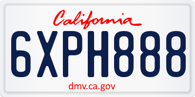 CA license plate 6XPH888