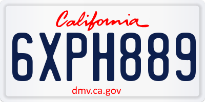 CA license plate 6XPH889