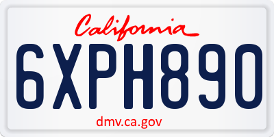 CA license plate 6XPH890