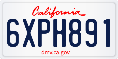CA license plate 6XPH891