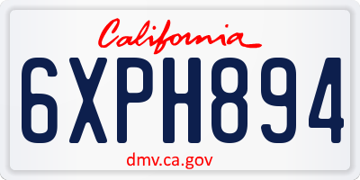 CA license plate 6XPH894