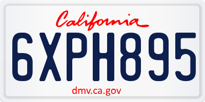 CA license plate 6XPH895