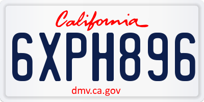 CA license plate 6XPH896
