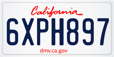 CA license plate 6XPH897