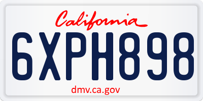 CA license plate 6XPH898