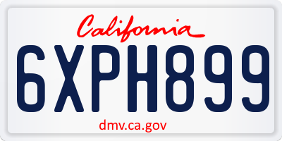 CA license plate 6XPH899