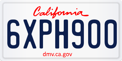 CA license plate 6XPH900