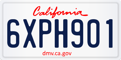 CA license plate 6XPH901