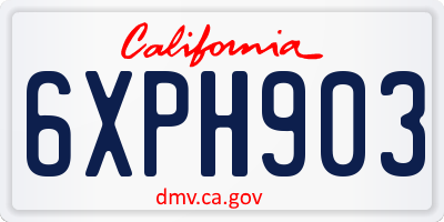 CA license plate 6XPH903