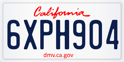 CA license plate 6XPH904