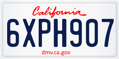 CA license plate 6XPH907