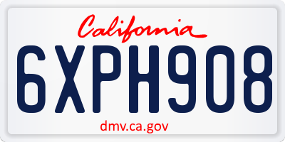 CA license plate 6XPH908