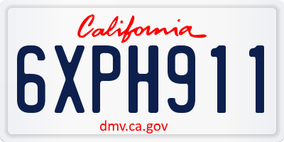 CA license plate 6XPH911