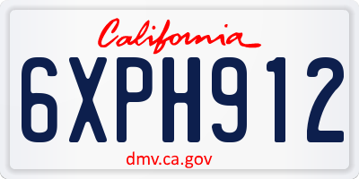 CA license plate 6XPH912