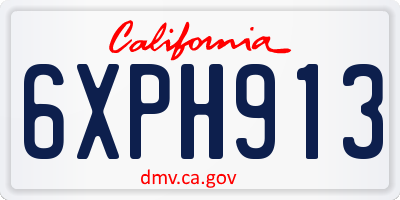 CA license plate 6XPH913