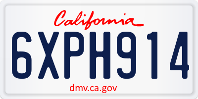 CA license plate 6XPH914