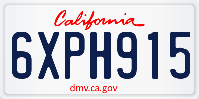 CA license plate 6XPH915