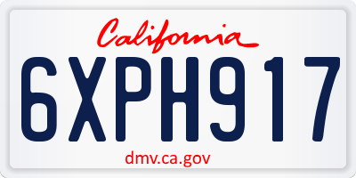 CA license plate 6XPH917