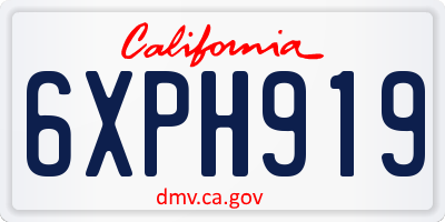 CA license plate 6XPH919