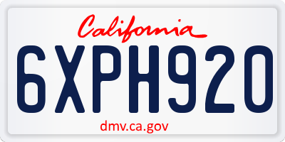 CA license plate 6XPH920