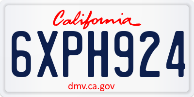 CA license plate 6XPH924