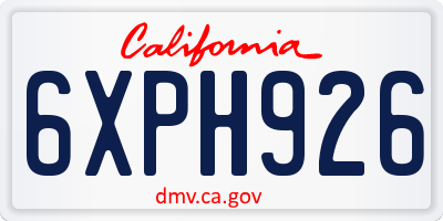 CA license plate 6XPH926