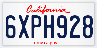 CA license plate 6XPH928