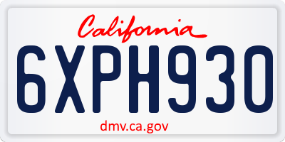 CA license plate 6XPH930