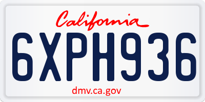 CA license plate 6XPH936